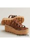 Hermes Isabella 30 Sandals in Brown Calfskin Replica