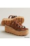 Hermes Isabella 30 Sandals in Brown Calfskin Replica
