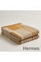 Hermes Ithaque Blanket in Beige Wool and Cashmere Replica