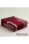 Hermes Ithaque Blanket in Bordeaux Wool and Cashmere Replica