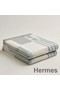 Hermes Ithaque Blanket in Grey Wool and Cashmere Replica