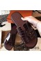 Hermes Izmir Sandals In Bordeaux Shiny Niloticus Crocodile Replica