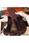 Hermes Izmir Sandals In Bordeaux Shiny Niloticus Crocodile Replica