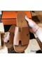 Hermes Izmir Sandals In Brown Epsom Leather Replica