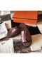 Hermes Izmir Sandals In Camarel Swift Leather Replica