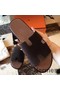 Hermes Izmir Sandals In Chocolate Suede Leather Replica