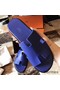 Hermes Izmir Sandals In Electric Blue Epsom Leather Replica