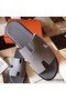 Hermes Izmir Sandals In Grey Epsom Leather Replica