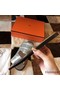 Hermes Izmir Sandals In Grey Shiny Niloticus Crocodile Replica