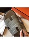 Hermes Izmir Sandals In Grey Shiny Niloticus Crocodile Replica