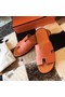 Hermes Izmir Sandals In Orange Epsom Leather Replica