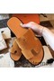 Hermes Izmir Sandals In Orange Suede Leather Replica