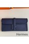 Hermes Jige Elan 29 Clutch Bag In Blue Saphir Epsom Leather Replica
