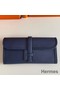 Hermes Jige Elan 29 Clutch Bag In Blue Saphir Epsom Leather Replica