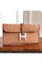 Hermes Jige Elan 29 Clutch In Ocre Suede Calfskin Replica