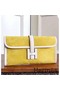 Hermes Jige Elan 29 Clutch In Yellow Suede Calfskin Replica