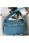 Hermes Jypsiere Mini Handmade Bag In Blue Jean Evercolor Calfskin Replica