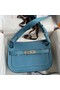 Hermes Jypsiere Mini Handmade Bag In Blue Jean Evercolor Calfskin Replica
