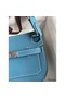Hermes Jypsiere Mini Handmade Bag In Blue Jean Evercolor Calfskin Replica