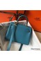 Hermes Kelly 20cm Bag In Blue Jean Clemence Leather GHW Replica