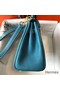 Hermes Kelly 20cm Bag In Blue Jean Clemence Leather GHW Replica