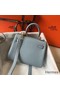 Hermes Kelly 20cm Bag In Blue Lin Clemence Leather GHW Replica