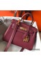 Hermes Kelly 20cm Bag In Bordeaux lemence Leather GHW Replica