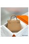Hermes Kelly 20cm Bag In Chai Clemence Leather GHW Replica