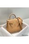 Hermes Kelly 20cm Bag In Chai Clemence Leather GHW Replica
