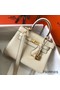Hermes Kelly 20cm Bag In Craie Clemence Leather GHW Replica