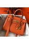 Hermes Kelly 20cm Bag In Orange Clemence Leather GHW Replica