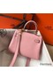 Hermes Kelly 20cm Bag In Pink Clemence Leather GHW Replica