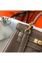 Hermes Kelly 20cm Bag In Taupe Clemence Leather GHW Replica