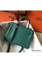 Hermes Kelly 20cm Bag In Vert Vertigo Clemence Leather PHW Replica