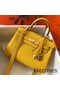 Hermes Kelly 20cm Bag In Yellow Clemence Leather GHW Replica