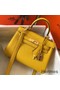 Hermes Kelly 20cm Bag In Yellow Clemence Leather GHW Replica