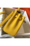 Hermes Kelly 20cm Bag In Yellow Clemence Leather GHW Replica