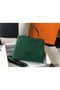 Hermes Kelly 25cm Handmade Bag In Green Embossed Crocodile Leather Replica