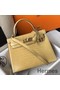 Hermes Kelly 25cm Handmade Bag In Jaune Poussin Embossed Crocodile Leather Replica