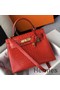 Hermes Kelly 25cm Handmade Bag In Red Embossed Crocodile Leather Replica