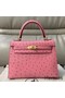 Hermes Kelly 25cm Handmade Bag In Terre Cutie Ostrich Skin Replica