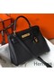 Hermes Kelly 25cm Retourne Bag In Black Clemence Leather Replica