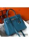 Hermes Kelly 25cm Retourne Bag In Blue Jean Clemence Leather Replica