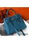 Hermes Kelly 25cm Retourne Bag In Blue Jean Clemence Leather Replica