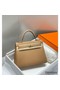 Hermes Kelly 25cm Retourne Bag In Chai Clemence Leather GHW Replica