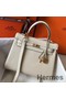 Hermes Kelly 25cm Retourne Bag In Craie Clemence Leather Replica