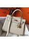 Hermes Kelly 25cm Retourne Bag In Craie Clemence Leather Replica