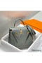 Hermes Kelly 25cm Retourne Bag In Gris Meyer Clemence Leather Replica