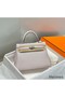 Hermes Kelly 25cm Retourne Bag In Mauve Pale Clemence Leather Replica