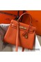 Hermes Kelly 25cm Retourne Bag In Orange Clemence Leather Replica